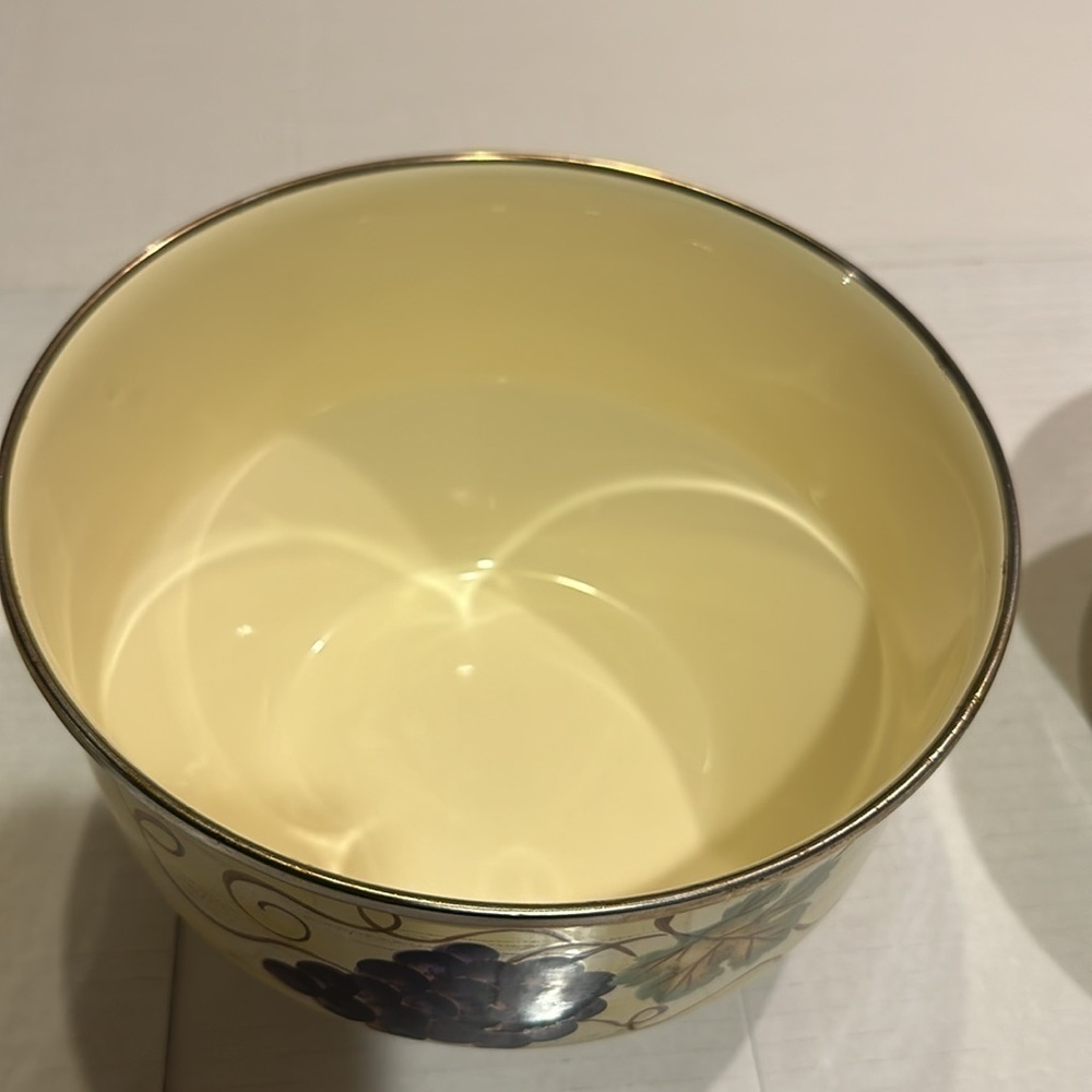 Vintage vitro ceramic set of 3 bowls w plastic covers yellow electric induction - Picture 8 of 16